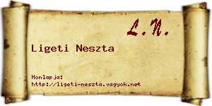 Ligeti Neszta névjegykártya